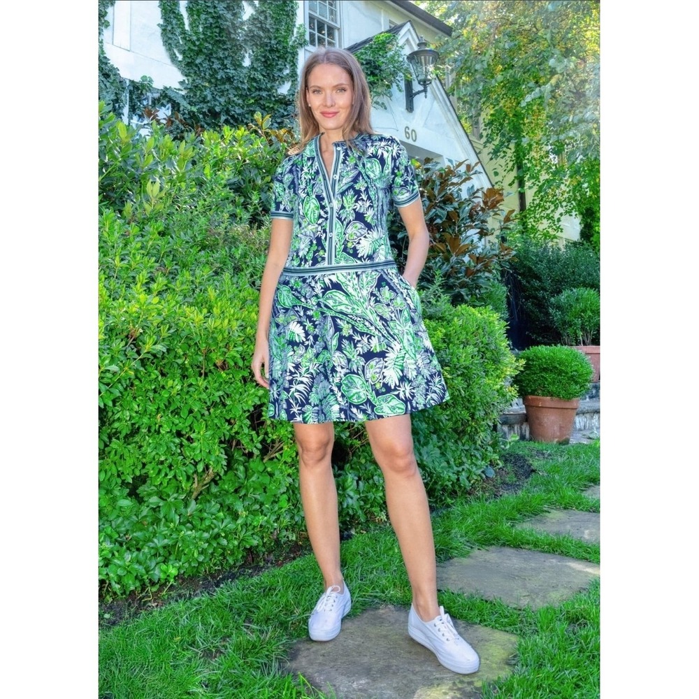 Gretchen‎ Scott Madmoiselle Dress Womens M Short Hawaiian Aloha Boracay Pockets